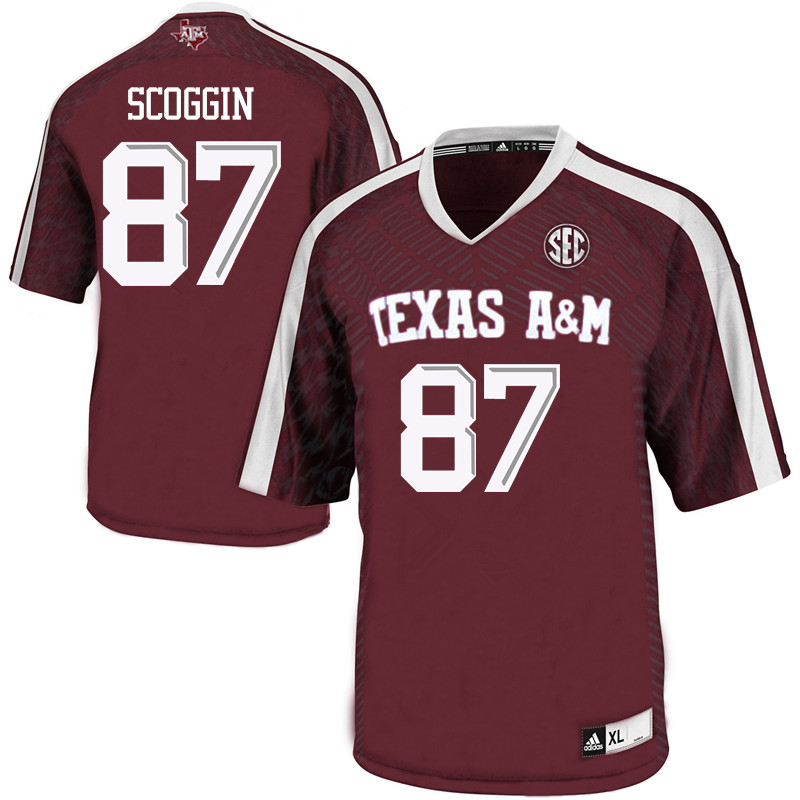 Men #87 Tyler Scoggin Texas A&M Aggies College Football Jerseys Sale-Maroon - Click Image to Close